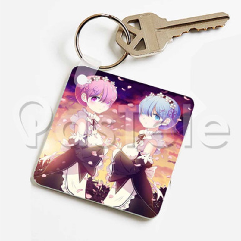 Re Zero Starting Life in Another World Custom Keychain Key Ring Jewelry Necklaces Pendant Two Sides Key