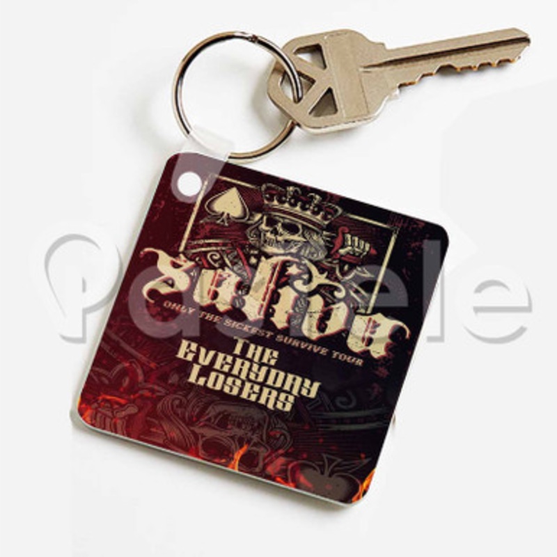 Saliva Custom Keychain Key Ring Jewelry Necklaces Pendant Two Sides Key