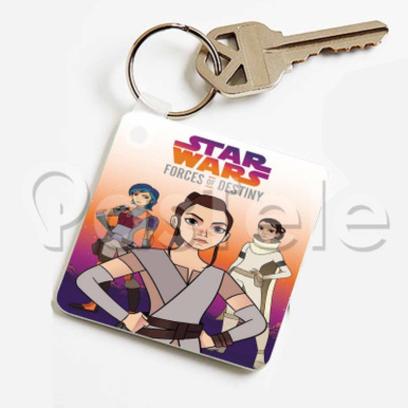 Star Wars Forces of Destiny Custom Keychain Key Ring Jewelry Necklaces Pendant Two Sides Key