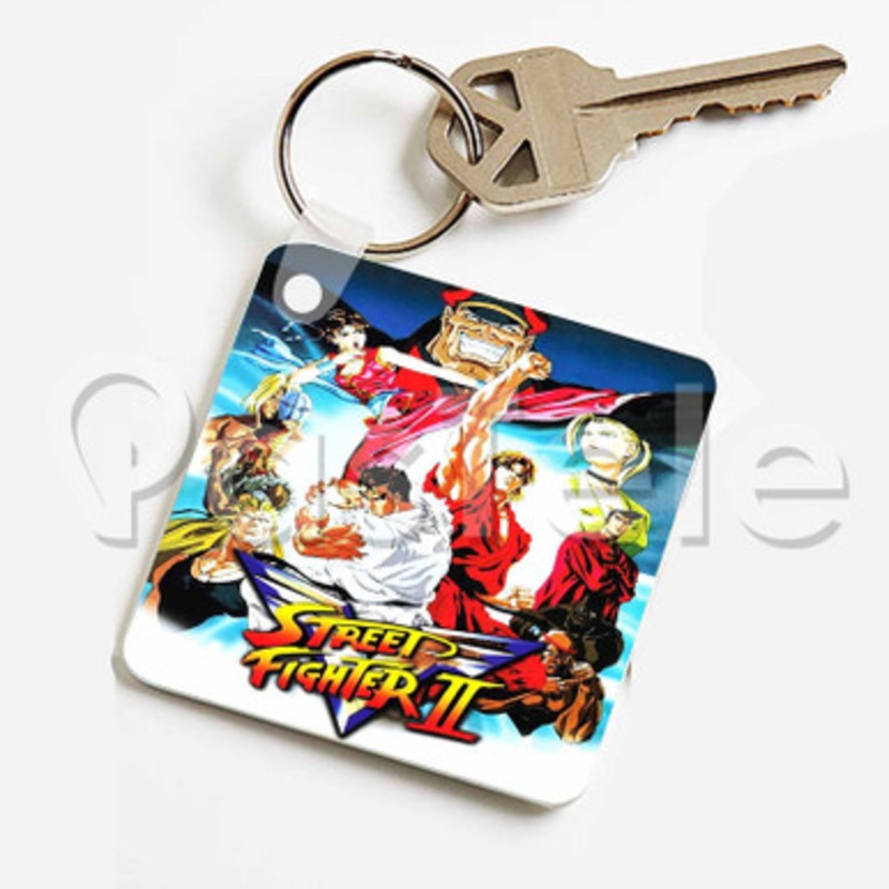 Street Fighter II Custom Keychain Key Ring Jewelry Necklaces Pendant Two Sides Key