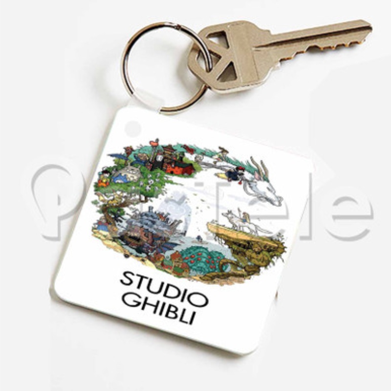Studio Ghibli Tribute Custom Keychain Key Ring Jewelry Necklaces Pendant Two Sides Key