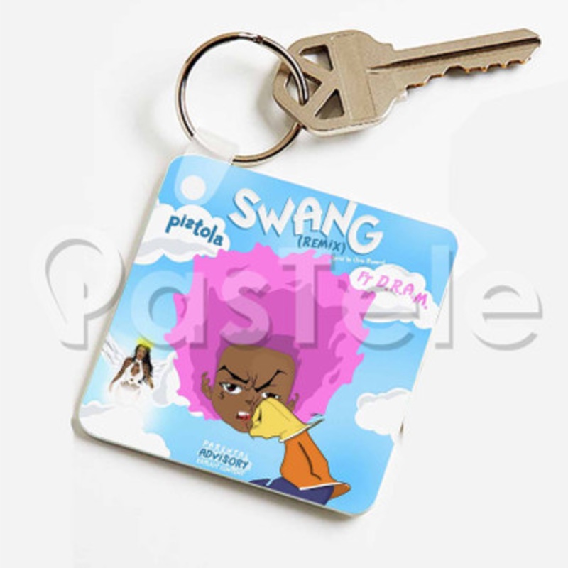 Swang Pistola Feat DRAM Custom Keychain Key Ring Jewelry Necklaces Pendant Two Sides Key