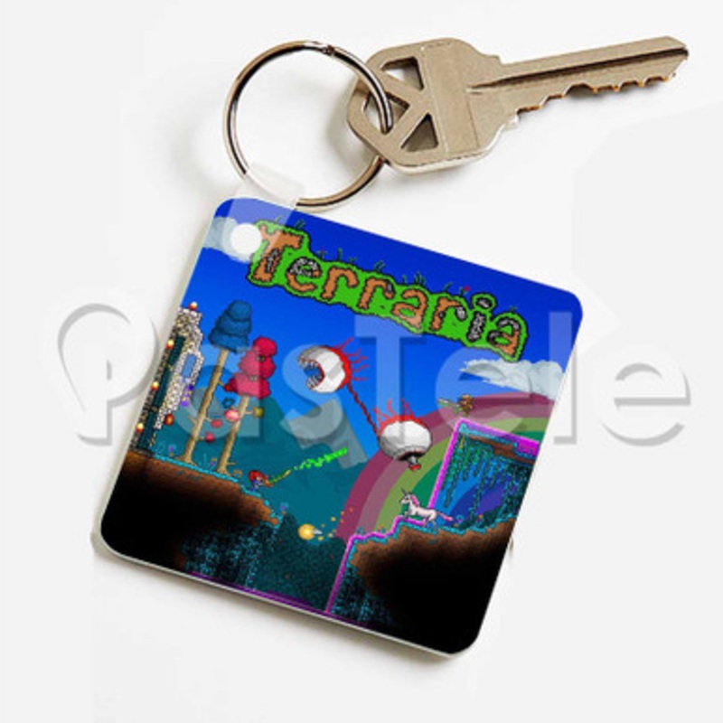 Terraria Custom Keychain Key Ring Jewelry Necklaces Pendant Two Sides Key
