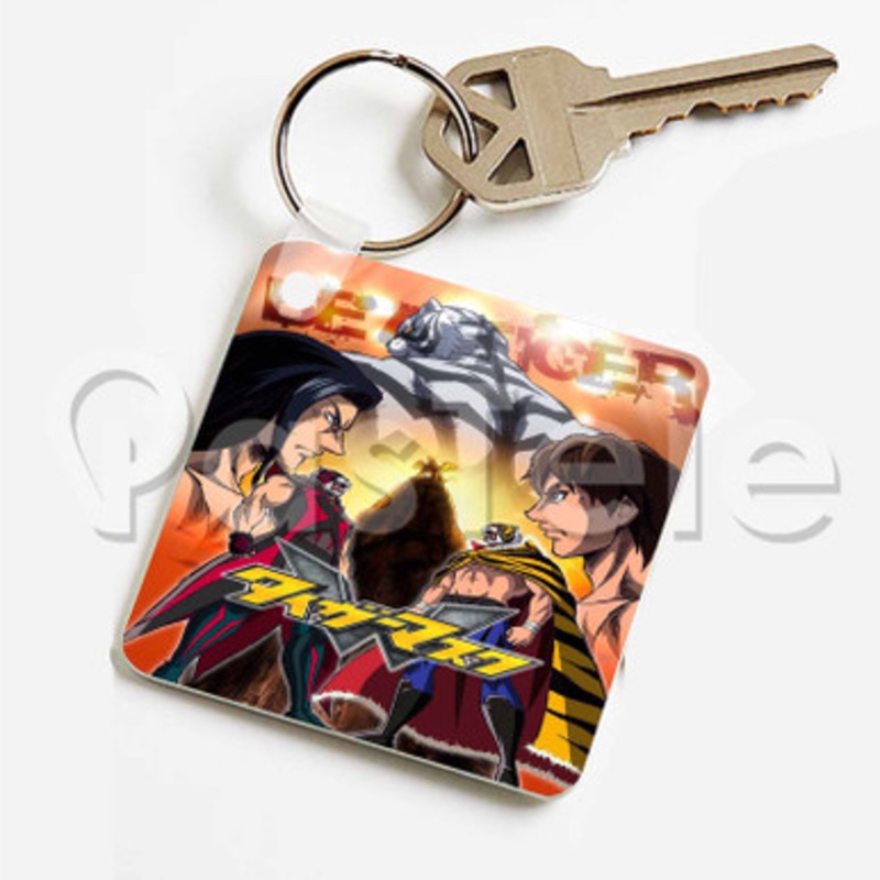 Tiger Mask W Custom Keychain Key Ring Jewelry Necklaces Pendant Two Sides Key