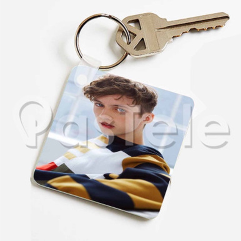 Troye Sivan Custom Keychain Key Ring Jewelry Necklaces Pendant Two Sides Key