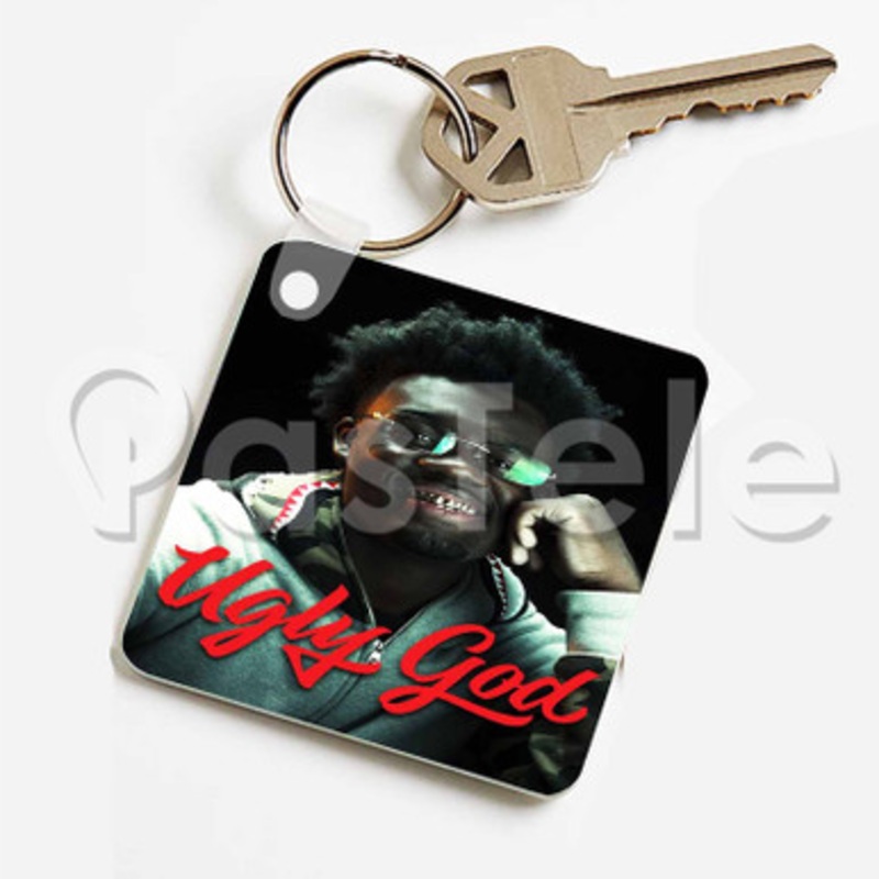 Ugly God Custom Keychain Key Ring Jewelry Necklaces Pendant Two Sides Key