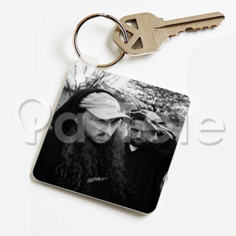 UICIDEBOY Black White Custom Keychain Key Ring Jewelry Necklaces Pendant Two Sides Key