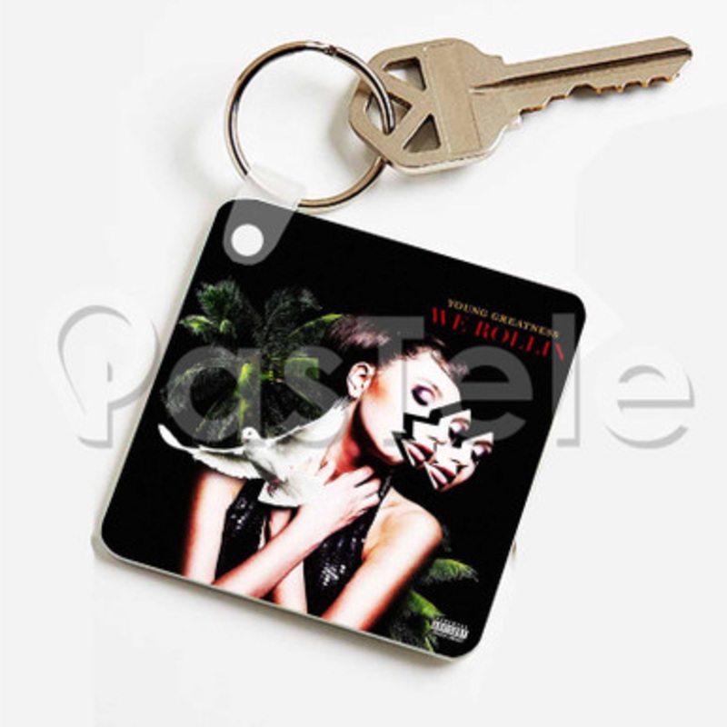 We Rollin Young Greatness Custom Keychain Key Ring Jewelry Necklaces Pendant Two Sides Key