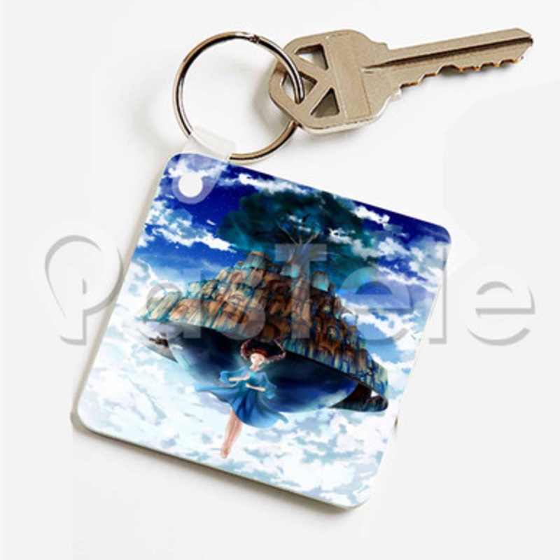 Castle in the Sky Custom Keychain Key Ring Jewelry Necklaces Pendant Two Sides