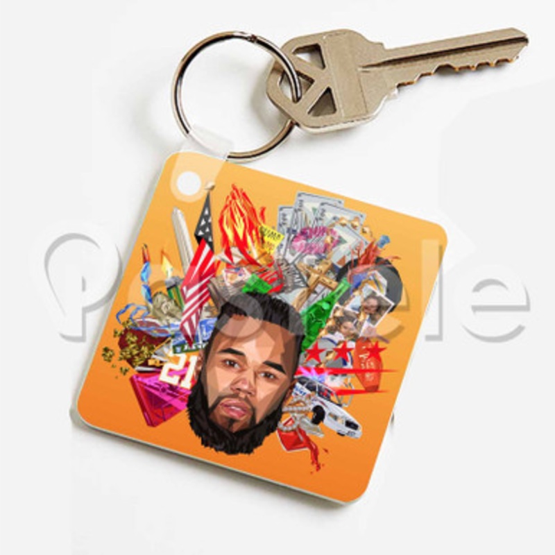 Chaz French Feat Curren y Invite Only Custom Keychain Key Ring Jewelry Necklaces Pendant Two Sides Key