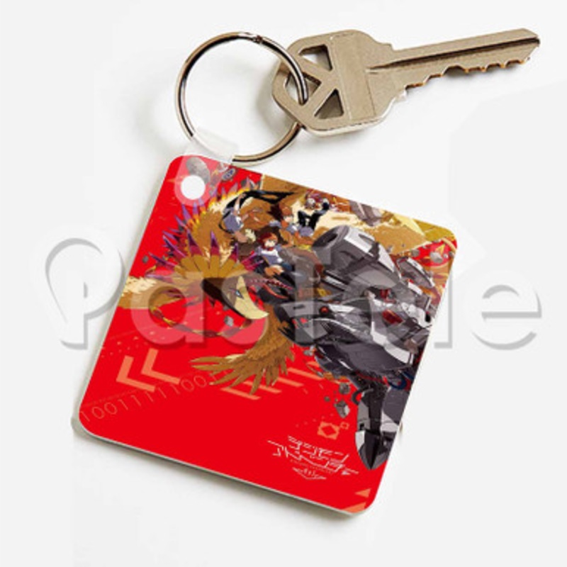 Digimon Adventure tri Custom Keychain Key Ring Jewelry Necklaces Pendant Two Sides Key