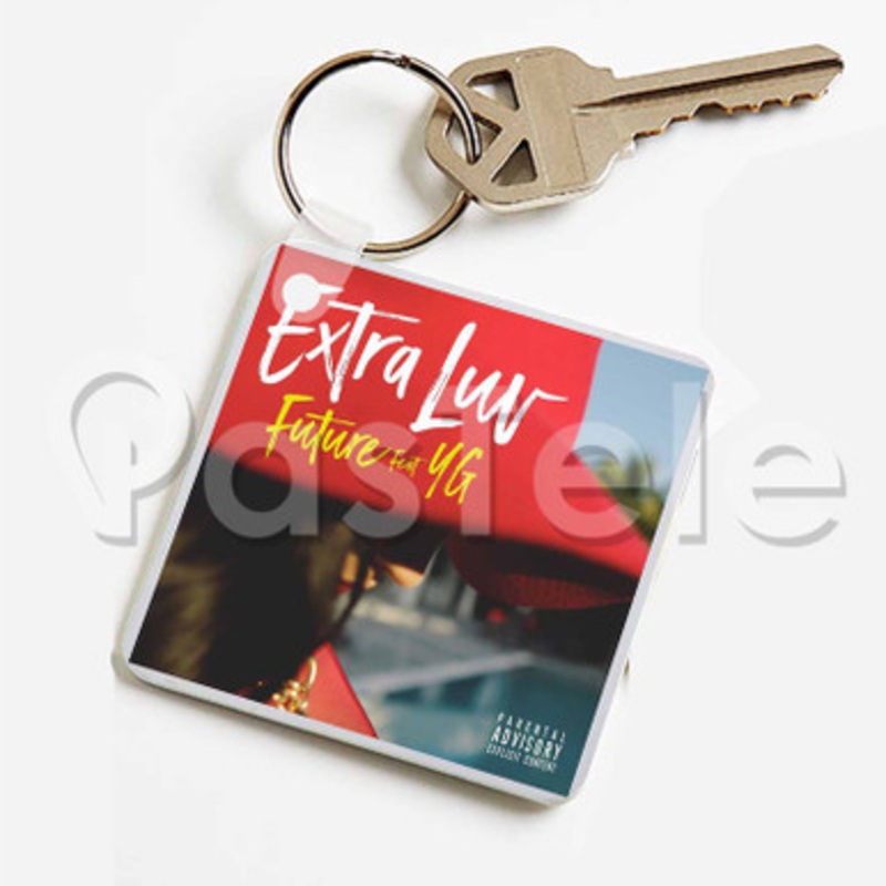 Future Feat YG Extra Luv Custom Keychain Key Ring Jewelry Necklaces Pendant Two Sides Key