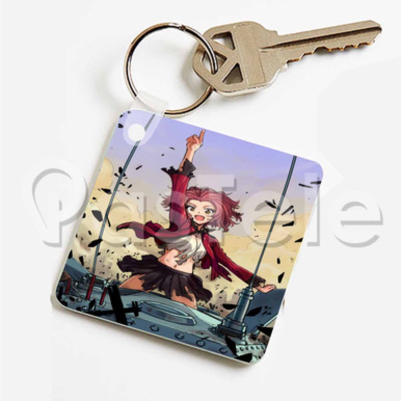 Girls und Panzer Custom Keychain Key Ring Jewelry Necklaces Pendant Two Sides