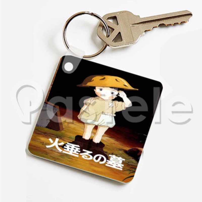 Grave of the Fireflies Custom Keychain Key Ring Jewelry Necklaces Pendant Two Sides