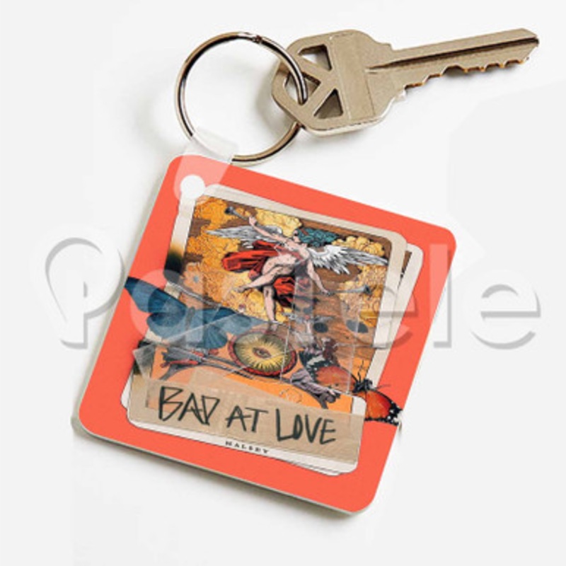 Halsey Bad at Love Custom Keychain Key Ring Jewelry Necklaces Pendant Two Sides Key