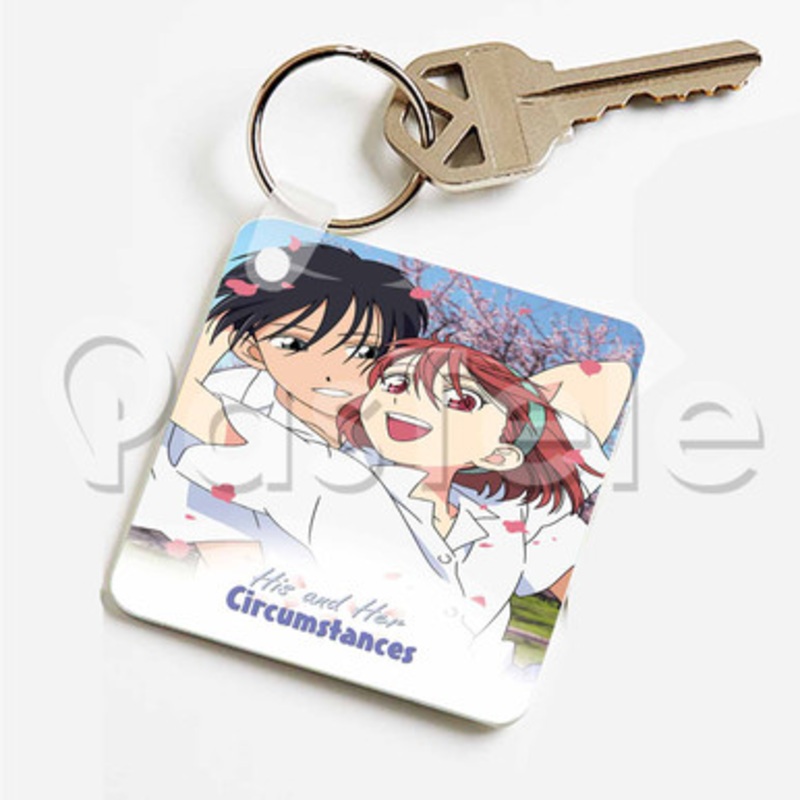 His and Her Circumstances Custom Keychain Key Ring Jewelry Necklaces Pendant Two Sides