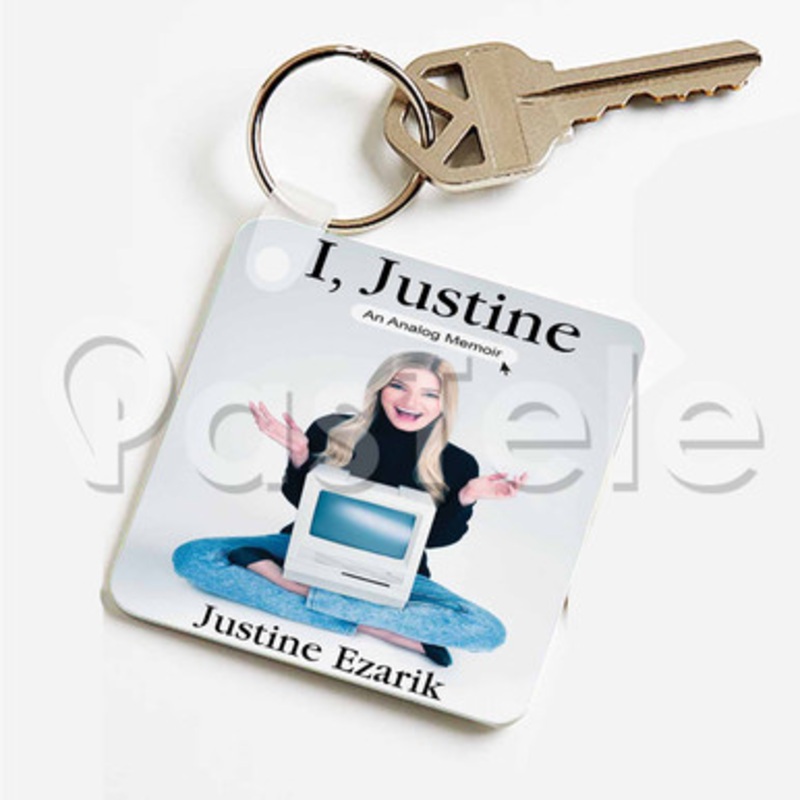 Ijustine Custom Keychain Key Ring Jewelry Necklaces Pendant Two Sides