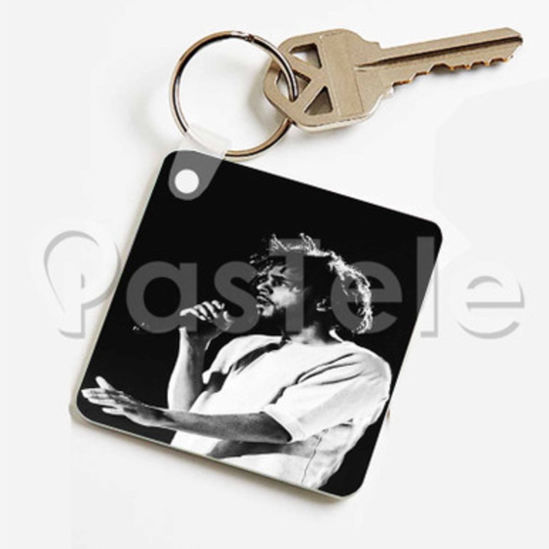 J Cole Custom Keychain Key Ring Jewelry Necklaces Pendant Two Sides Key