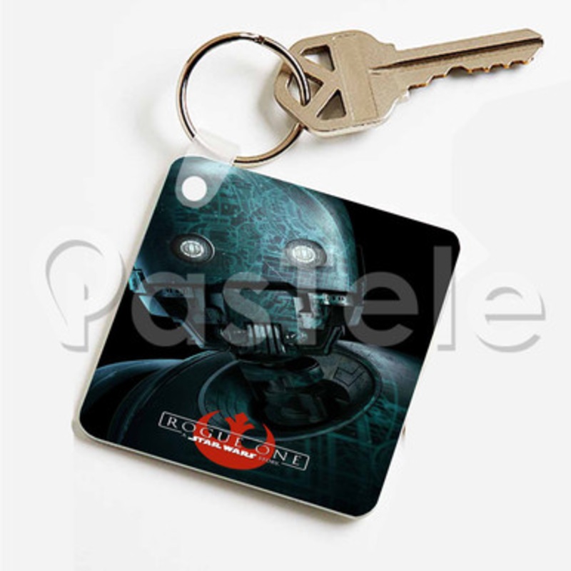 K 2 SO Star Rogue One A Star Wars Story Custom Keychain Key Ring Jewelry Necklaces Pendant Two Sides