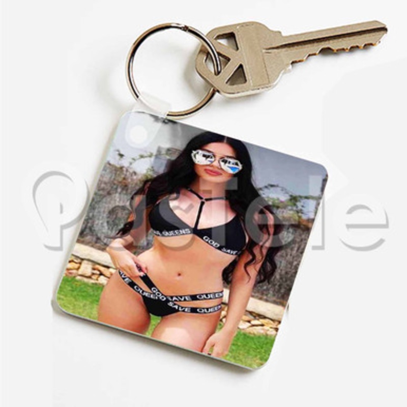 Kylie Jenner God Save Queen Custom Keychain Key Ring Jewelry Necklaces Pendant Two Sides