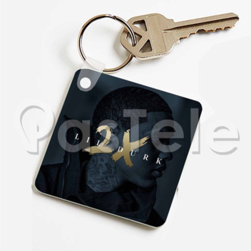 Lil Durk 2 X Custom Keychain Key Ring Jewelry Necklaces Pendant Two Sides