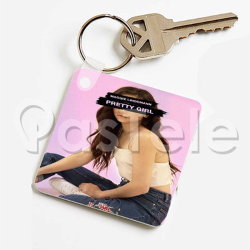 Maggie Lindemann Pretty Girl Custom Keychain Key Ring Jewelry Necklaces Pendant Two Sides Key