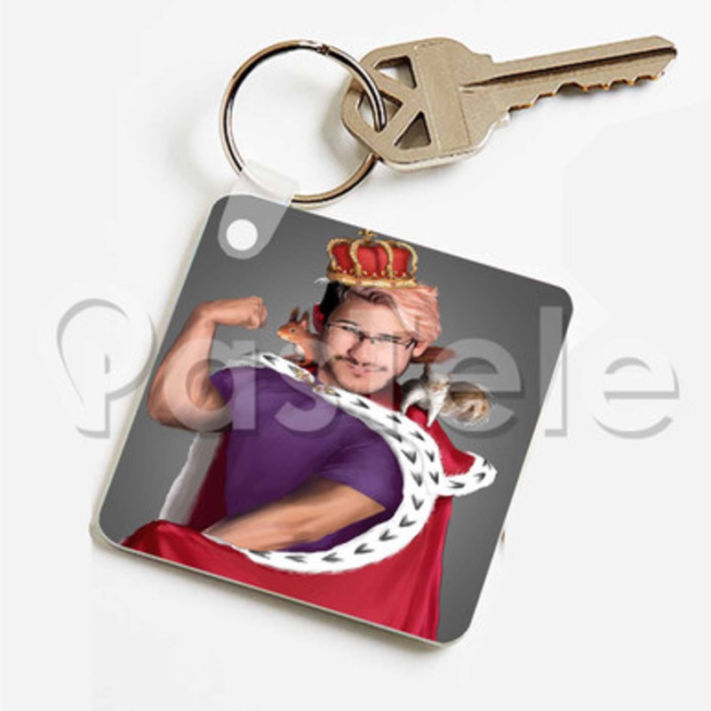 Markiplier King of the Squirrels Custom Keychain Key Ring Jewelry Necklaces Pendant Two Sides
