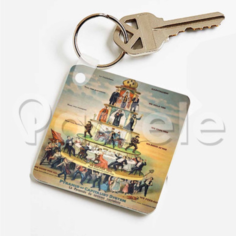 Pyramid of Capitalist Systems Custom Keychain Key Ring Jewelry Necklaces Pendant Two Sides