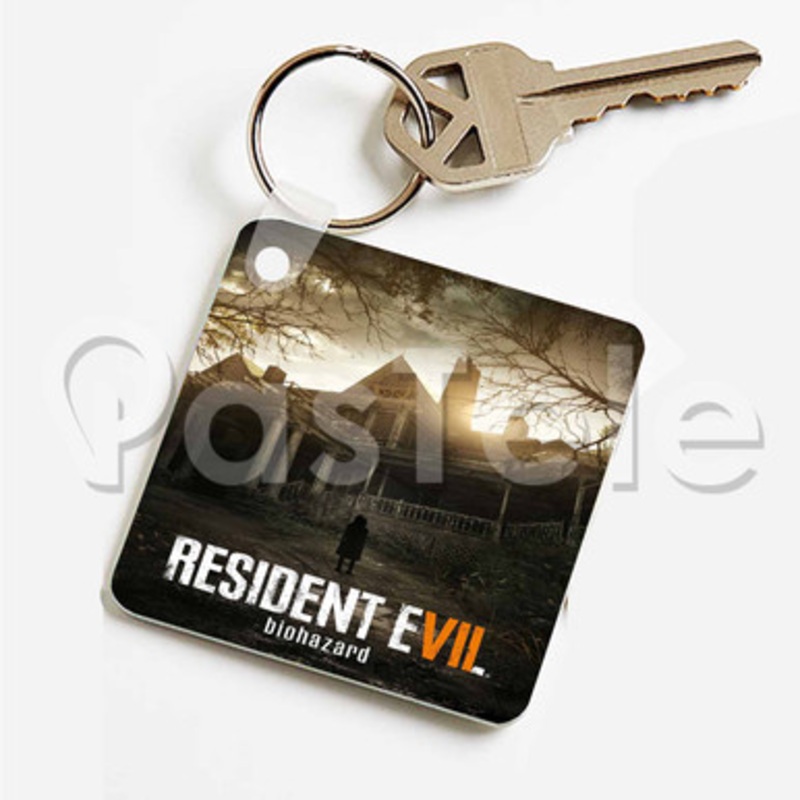 Resident Evil 7 Biohazard Custom Keychain Key Ring Jewelry Necklaces Pendant Two Sides