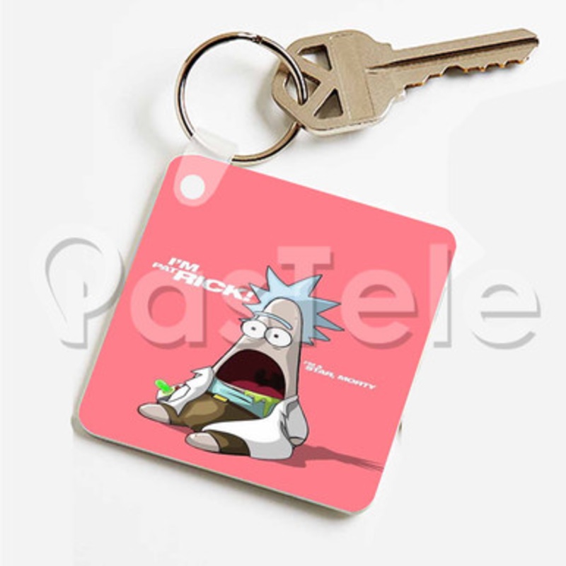 Rick and Morty Patrick Custom Keychain Key Ring Jewelry Necklaces Pendant Two Sides