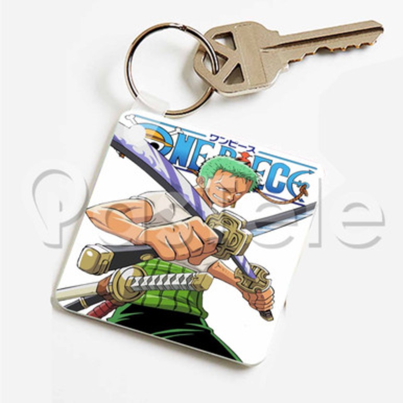 Roronoa Zoro One Piece Custom Keychain Key Ring Jewelry Necklaces Pendant Two Sides