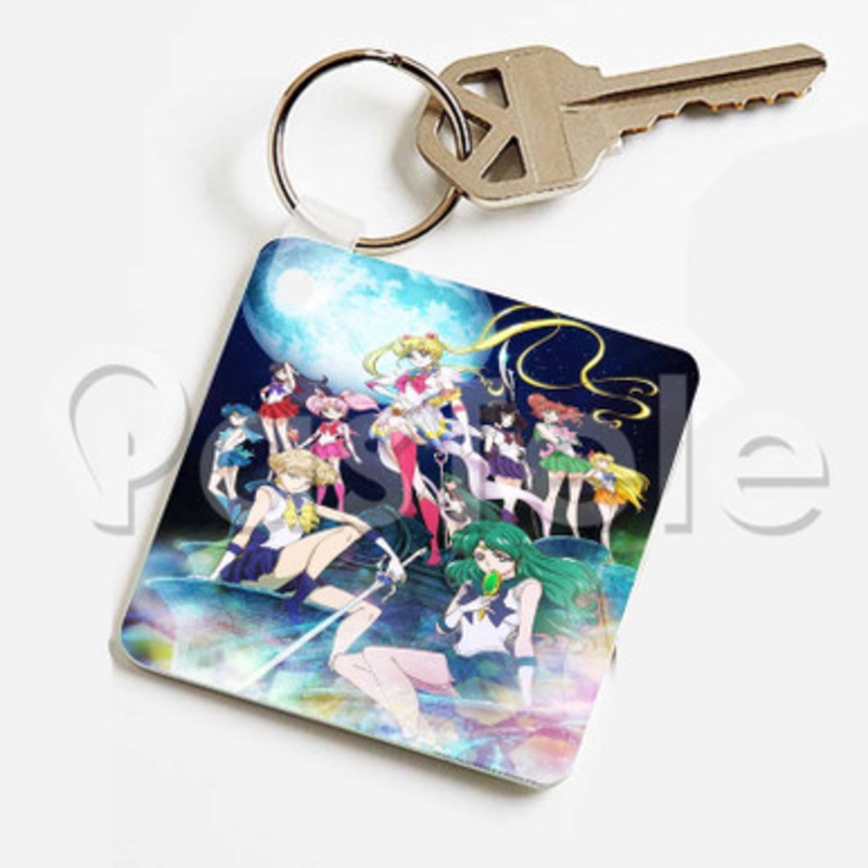 Sailor Moon Crystal Custom Keychain Key Ring Jewelry Necklaces Pendant Two Sides Key