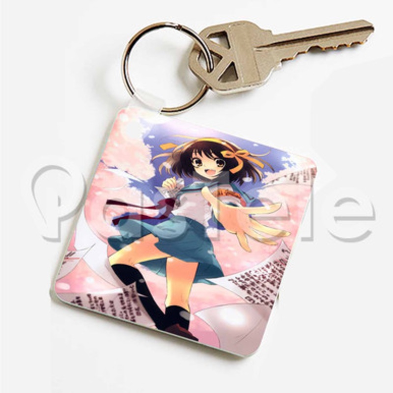 Suzumiya Haruhi Custom Keychain Key Ring Jewelry Necklaces Pendant Two Sides