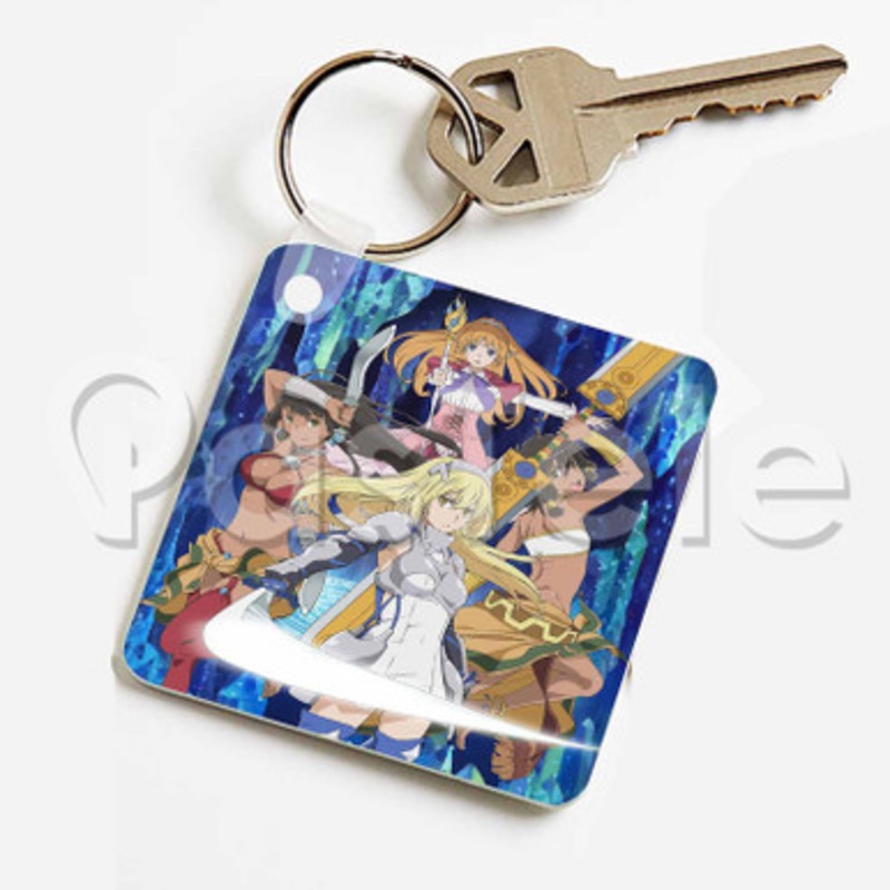 Sword Oratoria Custom Keychain Key Ring Jewelry Necklaces Pendant Two Sides Key