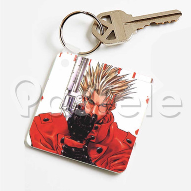 Trigun 2 Custom Keychain Key Ring Jewelry Necklaces Pendant Two Sides