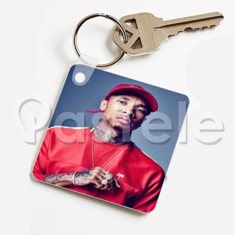 Tyga Custom Keychain Key Ring Jewelry Necklaces Pendant Two Sides