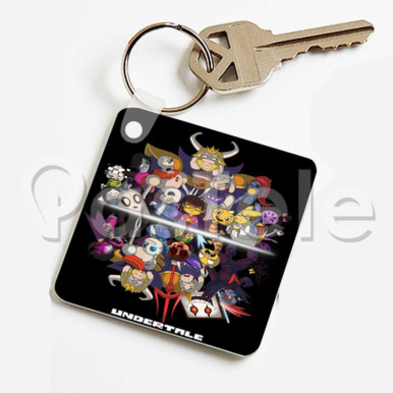 Undertale Custom Keychain Key Ring Jewelry Necklaces Pendant Two Sides