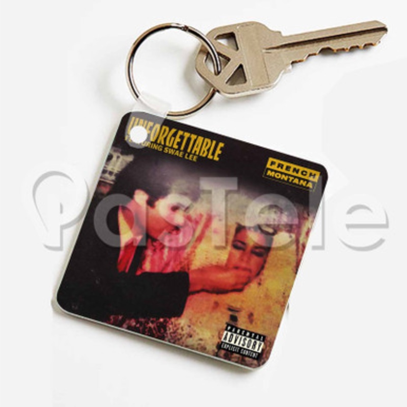 Unforgettable by French Montana Custom Keychain Key Ring Jewelry Necklaces Pendant Two Sides Key