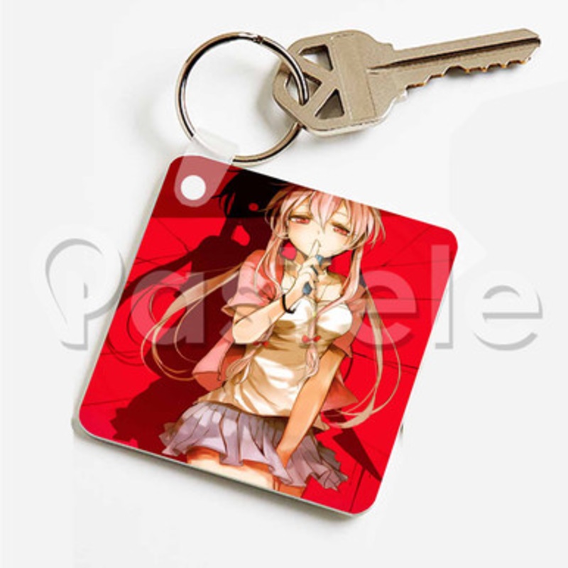 Yuno Gasai Future Diary Custom Keychain Key Ring Jewelry Necklaces Pendant Two Sides