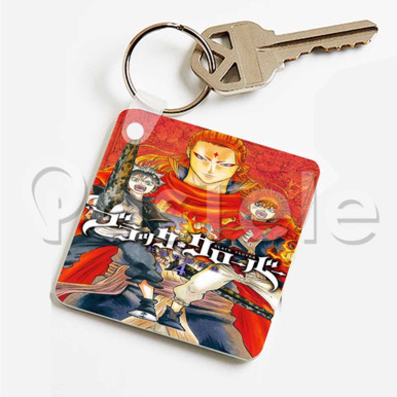 Black Clover Volume 4 Custom Keychain Key Ring Jewelry Necklaces Pendant Two Sides