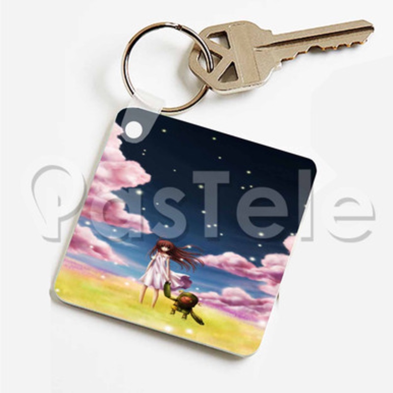 Clannad Custom Keychain Key Ring Jewelry Necklaces Pendant Two Sides