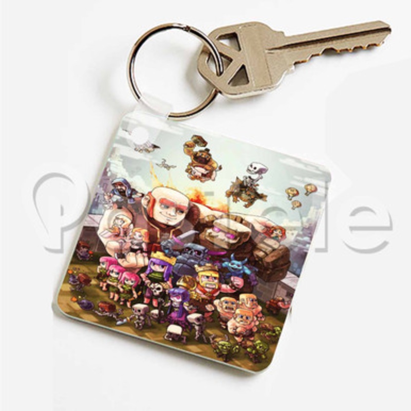 Clash Royale Custom Keychain Key Ring Jewelry Necklaces Pendant Two Sides