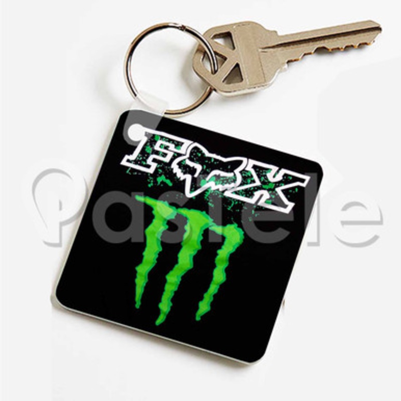 Fox Racing Monster Energy Custom Keychain Key Ring Jewelry Necklaces Pendant Two Sides