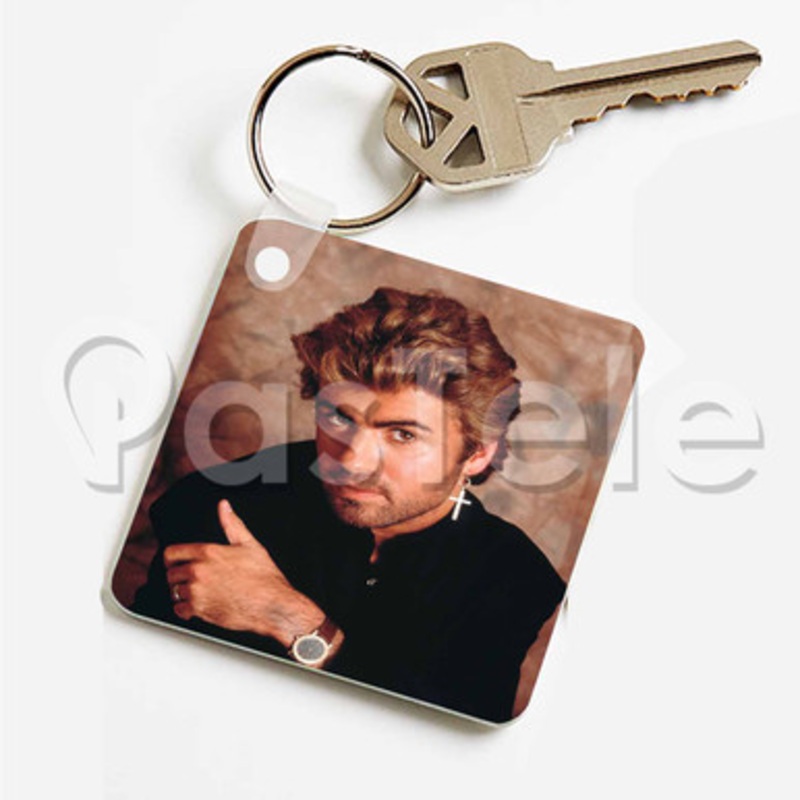 George Michael Custom Keychain Key Ring Jewelry Necklaces Pendant Two Sides