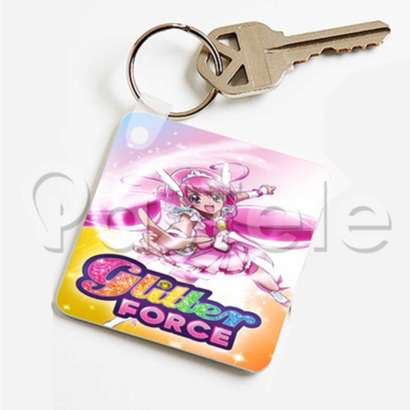 Glitter Force Custom Keychain Key Ring Jewelry Necklaces Pendant Two Sides