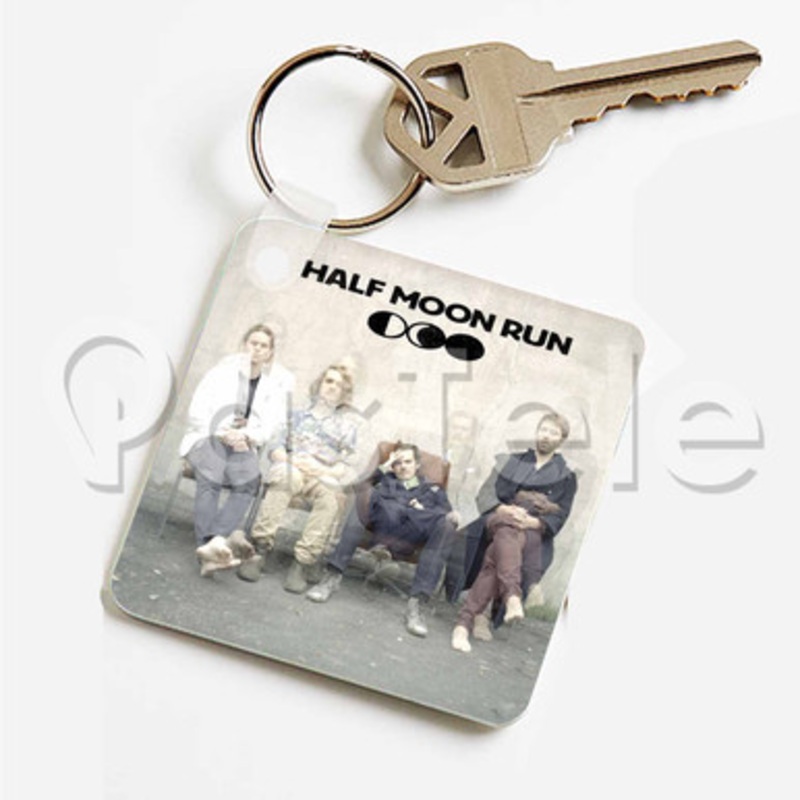 Half Moon Run Custom Keychain Key Ring Jewelry Necklaces Pendant Two Sides