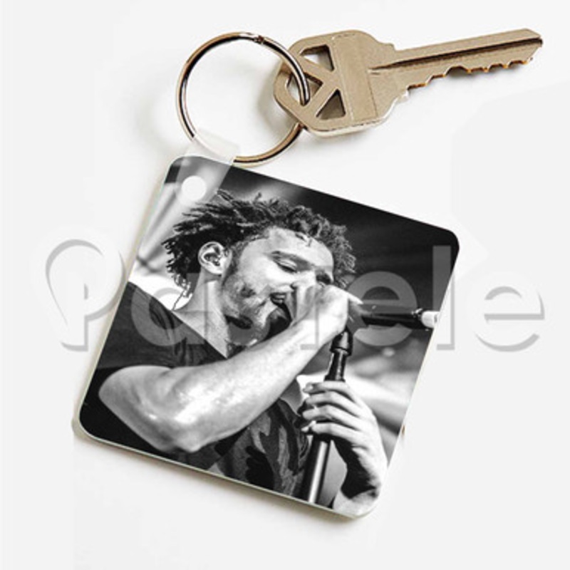 J Cole Custom Keychain Key Ring Jewelry Necklaces Pendant Two Sides