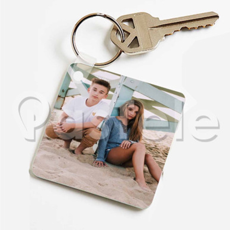 Johnny Orlando and Mackenzie Ziegler Custom Keychain Key Ring Jewelry Necklaces Pendant Two Sides