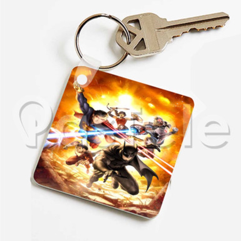Justice League War Custom Keychain Key Ring Jewelry Necklaces Pendant Two Sides