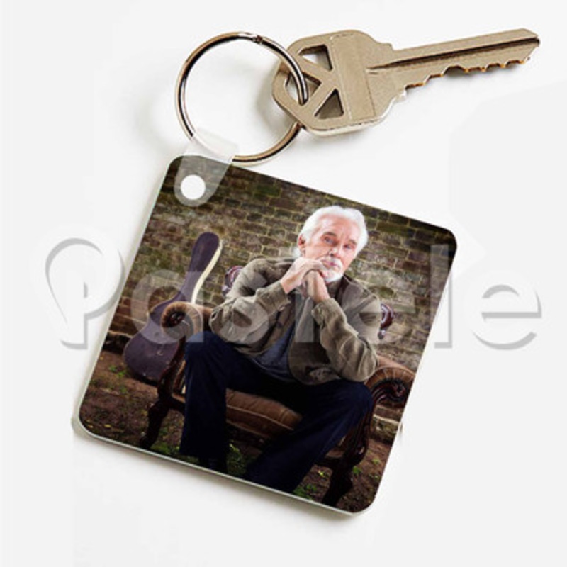 Kenny Rogers Custom Keychain Key Ring Jewelry Necklaces Pendant Two Sides